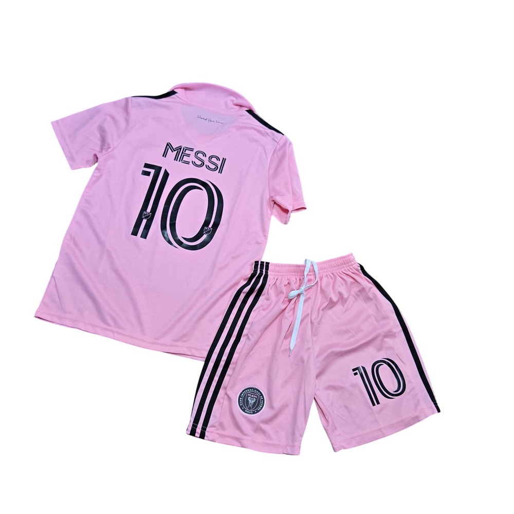 Inter Miami CF Messi 10 Youth Soccer Pink Jersey & Shorts Set Size 24 (US 8/10)